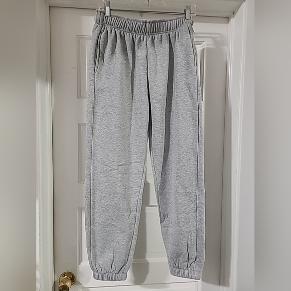 EFan Women's Baggy High-Waisted Sweatpants with Pockets Grey Size Medium - Picture 2 of 5